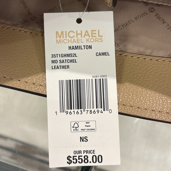 MICHAEL KORS HAMILTON MEDIUM SATCHEL 
 COLOR: CAMEL
NWT - Picture 11 of 16